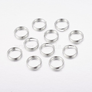 Iron Split Rings, Double Loops Jump Rings, Cadmium Free & Nickel Free & Lead Free, Platinum, 8x1.6mm, about 7.2mm inner diameter, about 7000pcs/1000g(JRD8mm-NF)