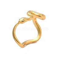 Rack Plating Brass Snake Finger Ring for Women, Cadmium Free & Lead Free, Real 18K Gold Plated, Inner Diameter: 16mm(RJEW-C048-02G)