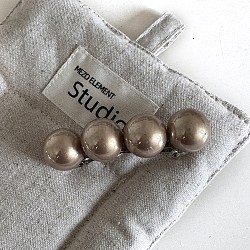 Plastic Pearl with Alloy Hair Barrettes, Tan, 18x80mm(PW-WG00FBF-02)