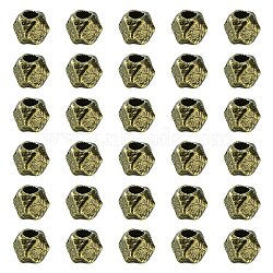 Polyhedron Tibetan Style Alloy Finding Beads, Lead Free & Cadmium Free, Antique Bronze, 3x3x3mm, Hole: 1mm(FIND-YW0004-25AB)