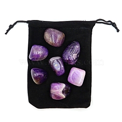 Natural Amethyst Beads, for Aroma Diffuser, Wire Wrapping, Wicca & Reiki Crystal Healing, Display Decorations, 20~30mm, 7pcs/bag(PW-WG30152-01)