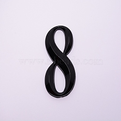 Plastic & PVC Number Sign Labels, Black, Num.8, 8: 50x32x8mm(X-KY-WH0023-A08-03)