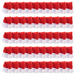 Mini Cloth Christmas Hat, for Lollipop Wine Bottle Gift Decorations, FireBrick, 78x37x11.5~13.5mm(AJEW-WH0001-70)