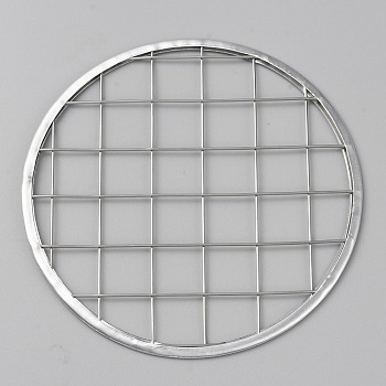 Galvanized Iron with 304 Stainless Steel Insert Grid Organizer for Canning Jars, Flat Round, Platinum, 84x2mm