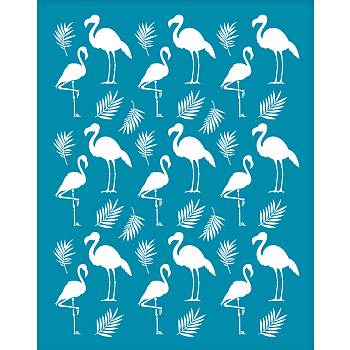 Silk Screen Printing Stencil, for Painting on Wood, DIY Decoration T-Shirt Fabric, Flamingo Pattern, 100x127mm