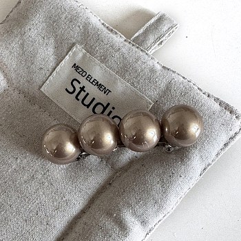 Plastic Pearl with Alloy Hair Barrettes, Tan, 18x80mm