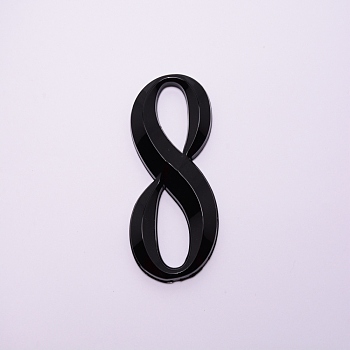 Plastic & PVC Number Sign Labels, Black, Num.8, 8: 50x32x8mm