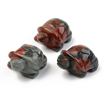 Natural Bloodstone Display Decorations, Heliotrope Stone Display Decorations, No Hole/Undrilled, 3D Tortoise, 40~42x28.5~29.5x18.5~21.5mm