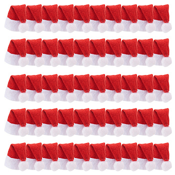 Mini Cloth Christmas Hat, for Lollipop Wine Bottle Gift Decorations, FireBrick, 78x37x11.5~13.5mm