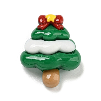 Christmas Opaque Resin Decoden Cabochons, Christmas Tree, 26x21x9mm