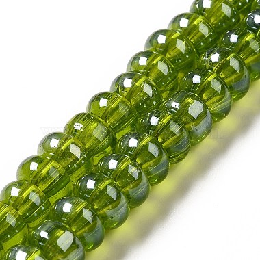 Olive Drab Rondelle Lampwork Beads