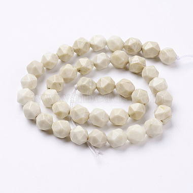Chapelets de perles en bois pétrifié naturel(G-J376-59-10mm)-2