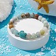 Natural Flower Amazonite & Synthetic Turquoise Turtle Beaded Stretch Bracelet(BJEW-JB09699-01)-2