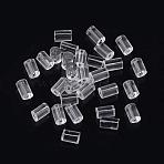 Plastic Ear Nuts, Earring Backs, Column, Clear, 3x3mm, Hole: 0.5mm(KY-R011-07)