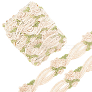 ARRICRAFT 10Yards Polyester Lace Trim, Rose Pattern, BurlyWood, 1-3/8 inch(36x1mm), about 9.144m(OCOR-AR0001-34)