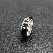 Stainless Steel Rotating Finger Ring, Fidget Spinner Ring for Calming Worry Meditation, Cross, US Size 10(19.8mm)(PW-WG33260-89)