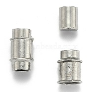 Brass Magnetic Clasps with Glue-in Ends, Column, Platinum, 17x10mm, Hole: 7mm(KK-E710-08P)
