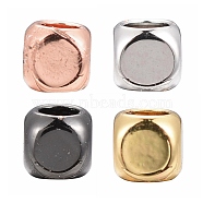 60Pcs 4 Colors Cube Brass Spacer Beads, Mixed Color, 3x3x3mm, Hole: 2mm, 15pcs/color(KK-LS0001-02)