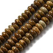 Natural Picture Jasper Beads Strands, Rondelle, 4~4.5x2~2.5mm, Hole: 1.2mm, about 155~163pcs/strand, 15.24''~15.31''(38.7~38.9cm)(G-K343-C10-01)