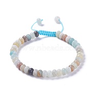 Adjustable Nylon Cord Braided Bead Bracelets, with Natural Flower Amazonite Beads, 2-1/4 inch~2-7/8 inch(5.8~7.2cm)(BJEW-F369-B08)