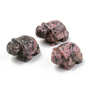 Natural Rhodonite Display Decorations, No Hole/Undrilled, 3D Tortoise, 40~42x28.5~29.5x18.5~21.5mm(G-T132-007)