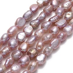 Natural Cultured Freshwater Pearl Beads Strands, Two Sides Polished, Thistle, 5.5~6x4.5~5x4mm, Hole: 0.6mm, about 55~58pcs/strand, 13.78''(35cm)(PEAR-A005-10C-01)