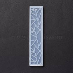DIY Bookmark Silicone Molds, Resin Casting Molds, For UV Resin, Epoxy Resin Jewelry Making, Rectangle with Branch, White, 150x33x7mm, Hole: 2.5mm, Inner Diameter: 140x26mm(X-DIY-C045-04)