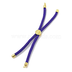 Nylon Cords Bracelet Makings Fit for Connector Charms, with Golden Brass Tree Slider Beads, Long-Lasting Plated, Dark Blue, 8-5/8 inch(22cm), Hole: 1.9mm(AJEW-P116-01G-04)