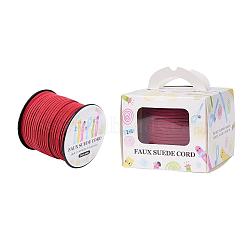 Faux Suede Cord, Faux Suede Lace, Paper Box Packing, FireBrick, 3.0x1.4mm, about 98.43yards/roll(90m/roll)(LW-JP0001-3.0mm-1049)