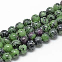 Natural Ruby in Zoisite Beads Strands, Round, 6~7mm, Hole: 1mm, about 60~67pcs/strand, 15.7 inch(X-G-R446-6mm-25)