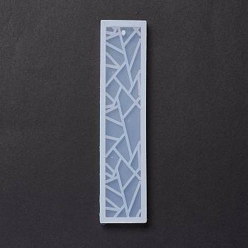 DIY Bookmark Silicone Molds, Resin Casting Molds, For UV Resin, Epoxy Resin Jewelry Making, Rectangle with Branch, White, 150x33x7mm, Hole: 2.5mm, Inner Diameter: 140x26mm