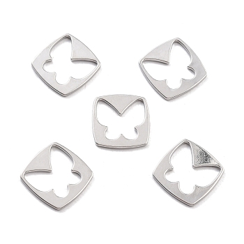 Alloy Pendants, Cadmium Free & Lead Free, Butterfly, Platinum, 18.5x18x1.5mm, Hole: 14X15mm