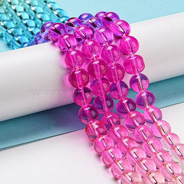 Dyed & Heated Synthetic Quartz Beads Strands(G-P502-01B-04)-2