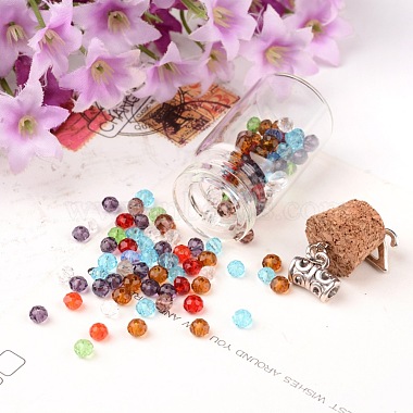 Perles en rondelles facettées en verre transparent(GLAA-R152-4mm-M1)-2