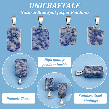 unicraftale 24подвески из натуральной синей пятнистой яшмы шт.(G-UN0001-16A)-5