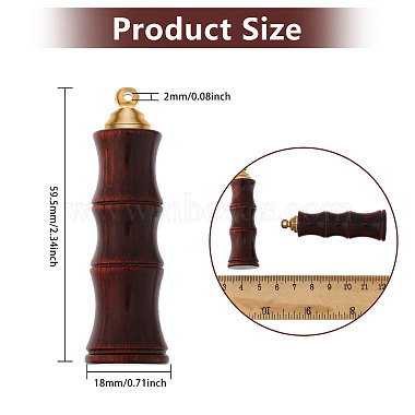 Wood Bamboo Joint Shaped Perfume Bottle Big Pendants(WOOD-WH0001-09)-2