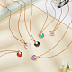 6Pcs 6 Colors Enamel Shell with Plastic Pearl Pendant Necklaces Set for Women(NJEW-AN0001-54)-7