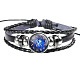 12 Constellation Leather Cord Bracelets(BJEW-P240-E09)-1