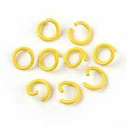 Iron Jump Rings, Open Jump Rings, Yellow, 17 Gauge, 8~8.5x1.2mm, Inner Diameter: 5~6mm(IFIN-F149-F18)