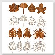 2Pcs 2 Styles PET Hollow Out Drawing Painting Stencils, for DIY Scrapbook, Photo Album, Leaf Pattern, 400x600mm, 2pcs/set(DIY-WH0425-001)