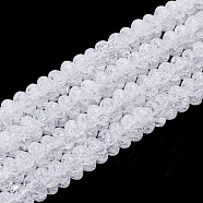 Synthetic Crackle Quartz Beads Strands, Rondelle, White, 6~6.5x3.5~4mm, Hole: 1.5mm, about 122pcs/strand, 15.5 inch(X-G-S285-09)
