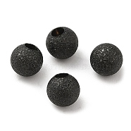 304 Stainless Steel Cord End, End Caps, Textured Round, Gunmetal, 5mm, Hole: 1.8mm(STAS-A085-03C-B)