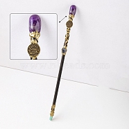 Natural Amethyst Twelve Constellation Magic Wand, Cosplay Magic Wand, for Witches and Wizards, Pisces, 300mm(PW-WG48147-02)