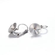 304 Stainless Steel Leverback Earring Findings, Stainless Steel Color, 18x10.5x11mm(STAS-N0014-63P)