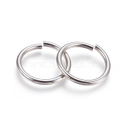 304 Stainless Steel Open Jump Rings, Stainless Steel Color, 9 Gauge, 30x3mm, Inner Diameter: 23.5mm, 80pcs/bag(STAS-P212-25P-08)