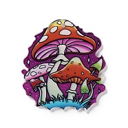 Halloween Theme Opaque Acrylic Pendants, Mushroom, 41x37x1.6mm, Hole: 1.6mm(SACR-Z006-04C)