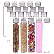Glass Empty Cosmetic Containers, with Aluminum Screw Top Lids, Clear, 2.2x11.6cm, Inner Diameter: 1.4cm, Capacity: 35ml(1.18fl. oz)(CON-WH0084-43C)