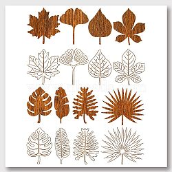 2Pcs 2 Styles PET Hollow Out Drawing Painting Stencils, for DIY Scrapbook, Photo Album, Leaf Pattern, 400x600mm, 2pcs/set(DIY-WH0425-001)