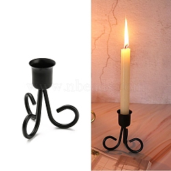 Iron Art Candle Holders, Candlestick, Black, 8.45x7.35x4.8cm, Inner Diameter: 2.3cm(DJEW-C006-01EB)