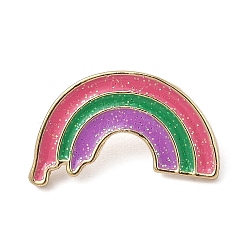 Rainbow Enamel Pins, Alloy Brooches for Backpack Clothes, Arch, 15x25mm(JEWB-M066-02G-02)